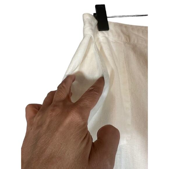 Sigrid Olsen White Linen Straight Wide Leg Casual Pants Women Sz 4 - Picture 5 of 10